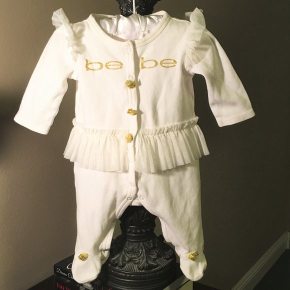 BEBE BABY Long-Sleeve Footed Tutu Coverall   3-6M - Picture 2 of 14